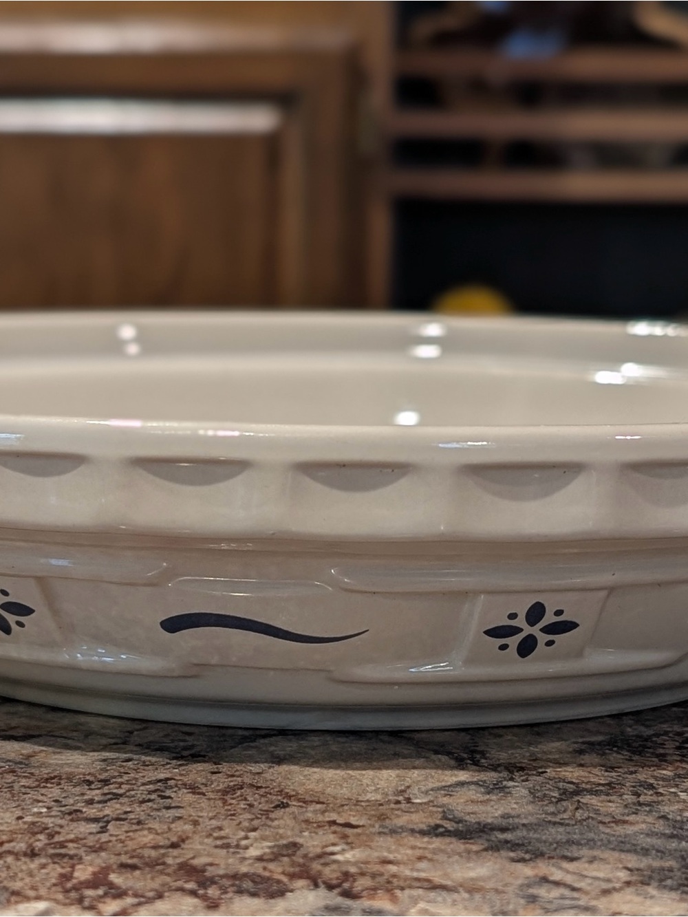 Longaberger Blue Woven Traditions 10 in Pie Plate